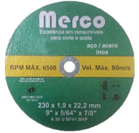 DISCO DE CORTE (230MM) 9"X1,9X22 - MERCOSUL