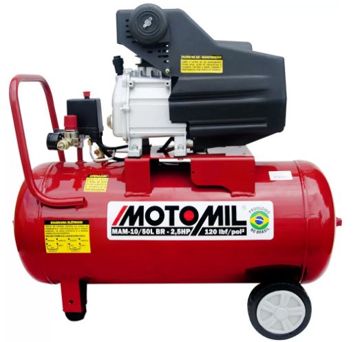 MOTOCOMPRESSOR DE AR 2,5HP 50L BI-VOLT - MOTOMIL