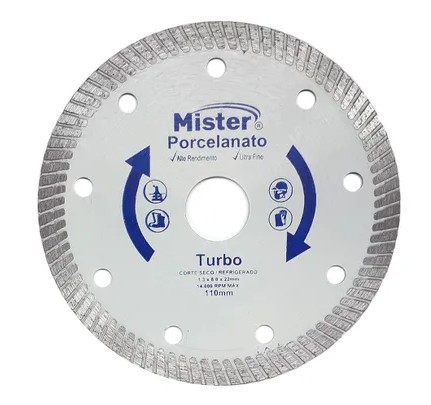 DISCO DIAMANTADO PORCELANATO (110MM) 4.3/8 ESMERILHADEIRA - MISTER