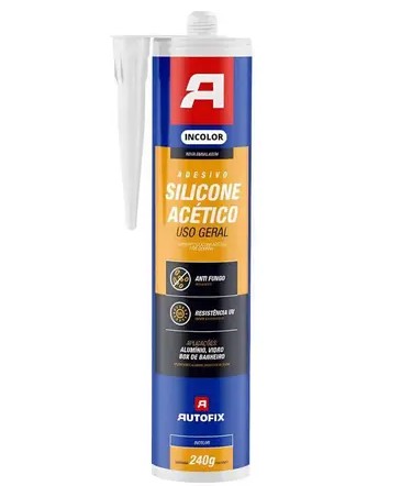 SILICONE ACETICO INCOLOR 240G - AUTOFIX