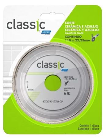 DISCO DIAMANTADO LISO (110MM) 4.3/8 CLASSIC - NORTON