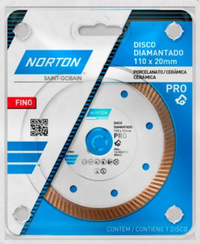 DISCO DIAMANTADO PORCELANATO (110MM) 4.3/8 PRO - NORTON