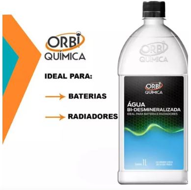 AGUA BI-DESMINERALIZADA P/ BATERIA E RADIADORES 1L - ORBI