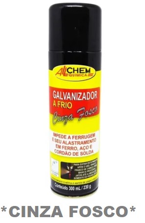 GALVANIZADOR A FRIO SPRAY CINZA FOSCO 300ML - ALLCHEM