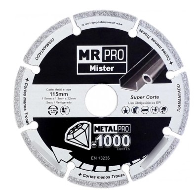 DISCO DE CORTE (115MM) 4.1/2 1000 CORTES MRPRO - MISTER