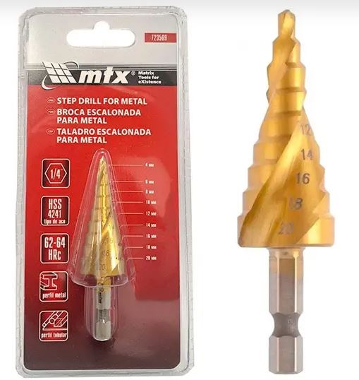 BROCA ESCALONADA 4,0 A 20,0 ESPIRAL - MTX