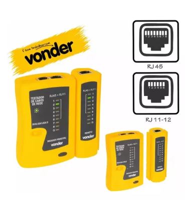 TESTADOR DE CABOS REDE RJ11/RJ12/RJ45 - VONDER