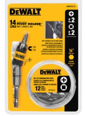 ADAPTADOR ANGULAR 1/4 P/ PARAFUSADEIRA 14PCS DWPVTC14 - DEWALT