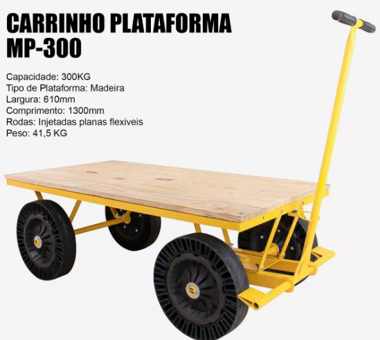 CARRINHO DE CARGA 300KG 4 RODAS - LYNUS