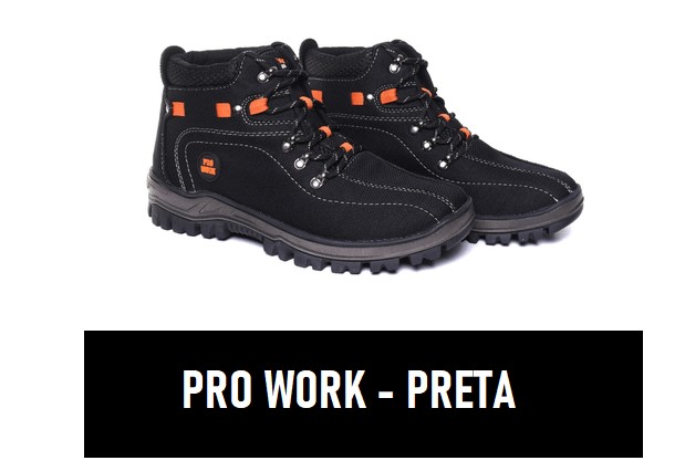 BOTINA PRO WORK PRETA N41 - PRO WORK