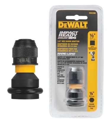 ADAPTADOR P/ PARAF. 1/2 QUAD. X 1/4 HEX DW2298 - DEWALT