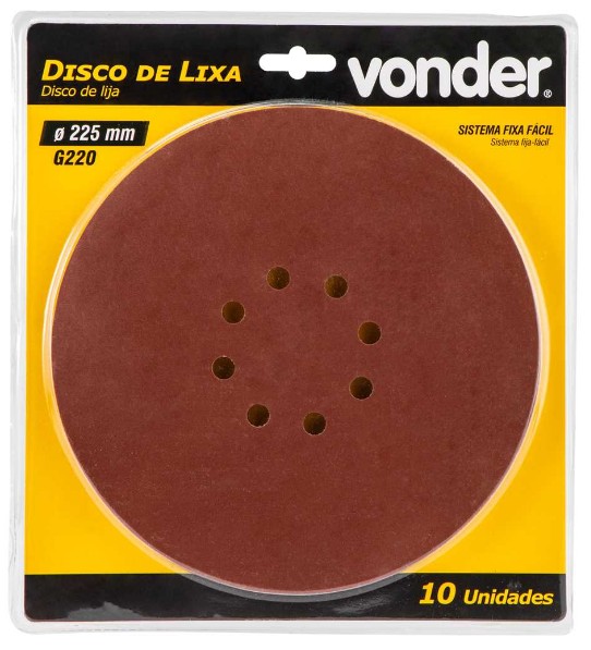 DISCO DE LIXA 9" GR220 P/ LIXAD.(10UND) - VONDER