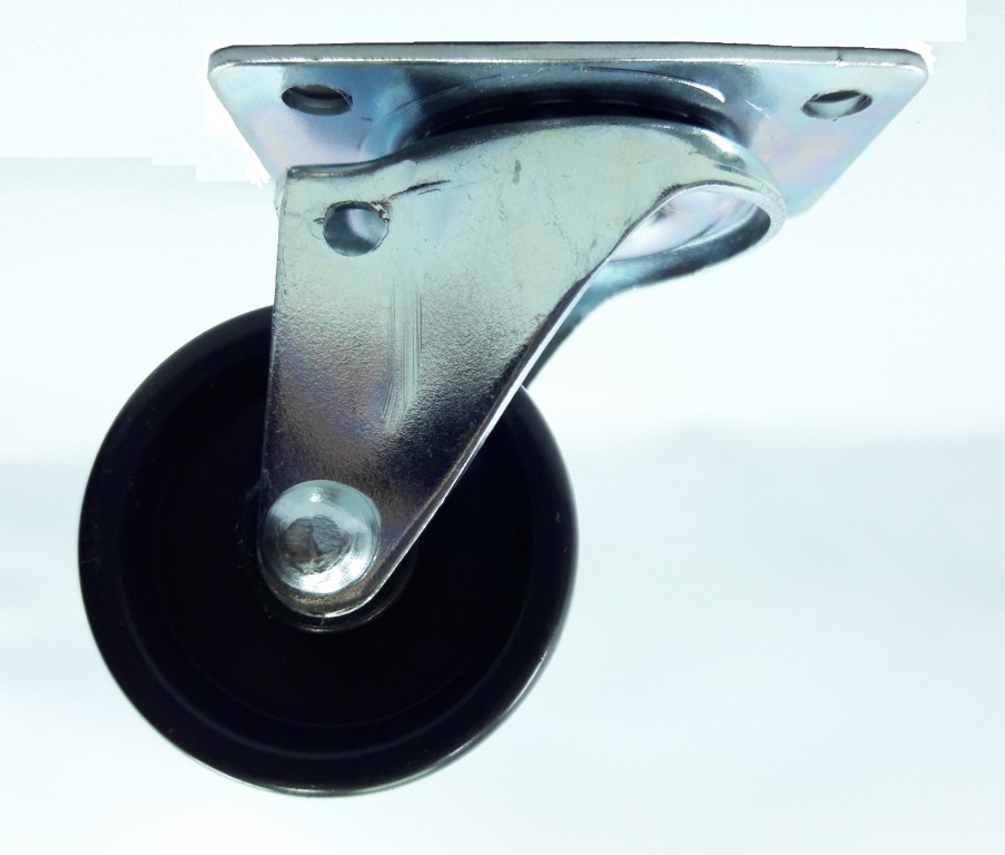 RODIZIO PLASTICO 15/8 GIRATORIO BASE MAIOR LEVE PRETO - KMB