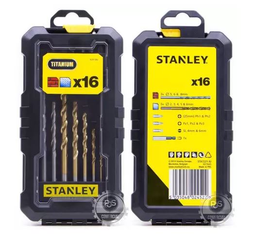 JOGO DE BROCAS E BITS 16 PCS STA7221 - STANLEY
