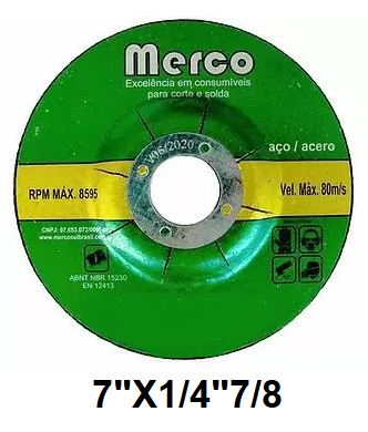 DISCO DE DESBASTE 7"X1/4X7/8 - MERCOSUL