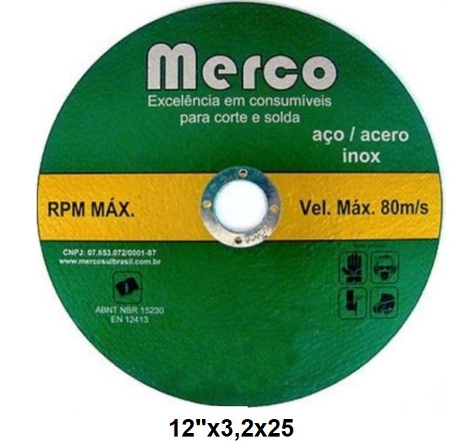 DISCO DE CORTE (305MM) 12"X3,0X25 - MERCOSUL