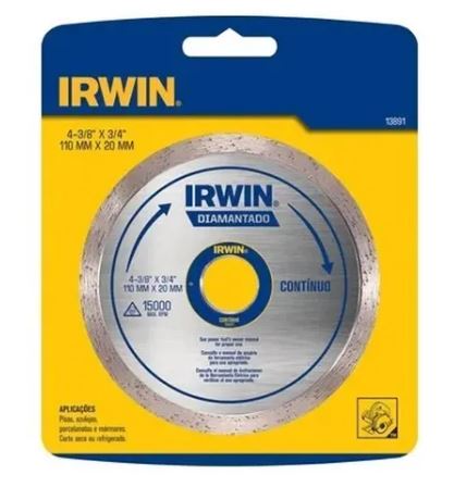 DISCO DIAMANTADO LISO (110MM) 4.3/8 - IRWIN