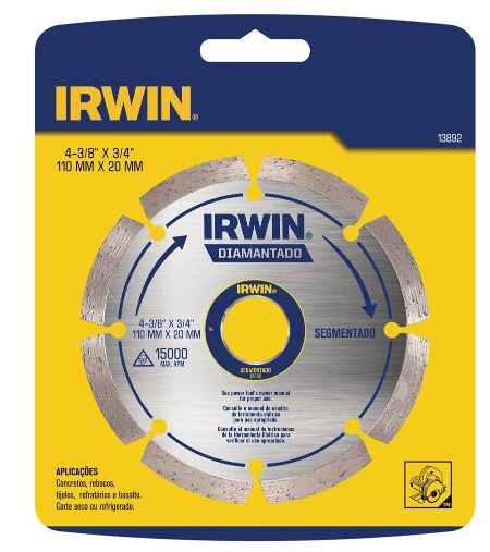 DISCO DIAMANTADO SEGMENTADO (110MM) 4.3/8 - IRWIN